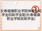 长春健康职业学院有哪些奖学金和助学金呢(长春健康职业学院奖助学金)