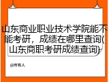 山东商业职业技术学院能不能考研，成绩在哪里查询(山东商职考研成绩查询)