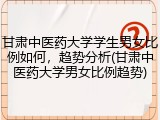 甘肃中医药大学学生男女比例如何，趋势分析(甘肃中医药大学男女比例趋势)