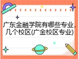 广东金融学院有哪些专业，几个校区(广金校区专业)
