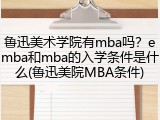鲁迅美术学院有mba吗？emba和mba的入学条件是什么(鲁迅美院MBA条件)