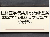 桂林医学院共开设有哪些类型奖学金(桂林医学院奖学金类型)