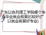 广东以色列理工学院哪个专业毕业就业前景比较好(广以就业前景好专业)