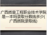 广西质量工程职业技术学院是一本吗录取分数线多少(广西质院录取线)