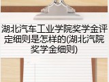 湖北汽车工业学院奖学金评定细则是怎样的(湖北汽院奖学金细则)