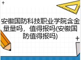 安徽国防科技职业学院含金量量吗，值得报吗(安徽国防值得报吗)