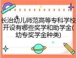 长治幼儿师范高等专科学校开设有哪些奖学和助学金(幼专奖学金种类)