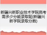 新疆兴新职业技术学院高考需多少分能录取呢(新疆兴新学院录取分数)