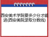 西安美术学院要多少分才能进(西安美院录取分数线)
