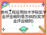 贵州工程应用技术学院奖学金评定细则是怎样的(奖学金评定细则)