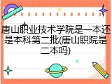 唐山职业技术学院是一本还是本科第二批(唐山职院是二本吗)