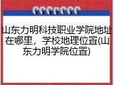 山东力明科技职业学院地址在哪里，学校地理位置(山东力明学院位置)