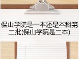 保山学院是一本还是本科第二批(保山学院是二本)