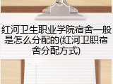 红河卫生职业学院宿舍一般是怎么分配的(红河卫职宿舍分配方式)