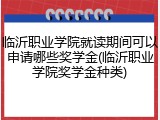 临沂职业学院就读期间可以申请哪些奖学金(临沂职业学院奖学金种类)