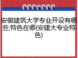 安徽建筑大学专业开设有哪些,特色在哪(安建大专业特色)