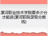 漯河职业技术学院要多少分才能进(漯河职院录取分数线)