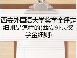 西安外国语大学奖学金评定细则是怎样的(西安外大奖学金细则)