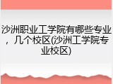 沙洲职业工学院有哪些专业，几个校区(沙洲工学院专业校区)