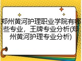 郑州黄河护理职业学院有哪些专业，王牌专业分析(郑州黄河护理专业分析)