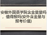 安徽外国语学院含金量量吗，值得报吗(安外含金量与报考价值)