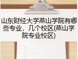 山东财经大学燕山学院有哪些专业，几个校区(燕山学院专业校区)
