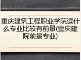 重庆建筑工程职业学院读什么专业比较有前景(重庆建院前景专业)