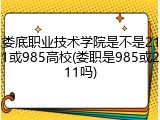 娄底职业技术学院是不是211或985高校(娄职是985或211吗)