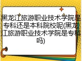 黑龙江旅游职业技术学院是专科还是本科院校呢(黑龙江旅游职业技术学院是专科吗)