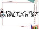 中国政法大学是双一流大学吗?(中国政法大学双一流？)