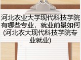 河北农业大学现代科技学院有哪些专业，就业前景如何(河北农大现代科技学院专业就业)