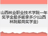 山西林业职业技术学院一年奖学金最多能拿多少(山西林院最高奖学金)