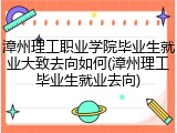 漳州理工职业学院毕业生就业大致去向如何(漳州理工毕业生就业去向)