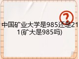 中国矿业大学是985还是211(矿大是985吗)