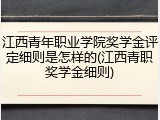 江西青年职业学院奖学金评定细则是怎样的(江西青职奖学金细则)