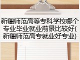 新疆师范高等专科学校哪个专业毕业就业前景比较好(新疆师范高专就业好专业)