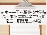 湖南三一工业职业技术学院是一本还是本科第二批(湖南三一职院是二本吗)