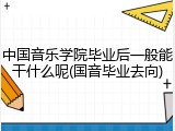 中国音乐学院毕业后一般能干什么呢(国音毕业去向)