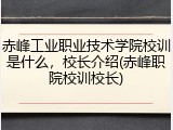 赤峰工业职业技术学院校训是什么，校长介绍(赤峰职院校训校长)