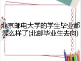 北京邮电大学的学生毕业都怎么样了(北邮毕业生去向)