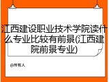 江西建设职业技术学院读什么专业比较有前景(江西建院前景专业)