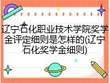 辽宁石化职业技术学院奖学金评定细则是怎样的(辽宁石化奖学金细则)