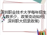深圳职业技术大学每年招生人数多少，政策变动如何(深圳职大招录政策)