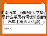 湖南汽车工程职业大学毕业是什么学历有何优势(湖南汽车工程职大优势)