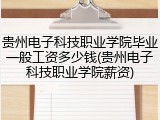 贵州电子科技职业学院毕业一般工资多少钱(贵州电子科技职业学院薪资)