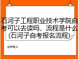 石河子工程职业技术学院自考可以去读吗，流程是什么(石河子自考报名流程)