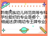 黔南民族幼儿师范高等专科学校最好的专业是哪个，详细阐述(黔南幼专王牌专业)