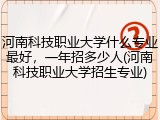 河南科技职业大学什么专业最好，一年招多少人(河南科技职业大学招生专业)