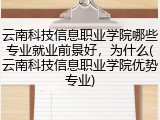 云南科技信息职业学院哪些专业就业前景好，为什么(云南科技信息职业学院优势专业)