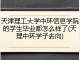 天津理工大学中环信息学院的学生毕业都怎么样了(天理中环学子去向)